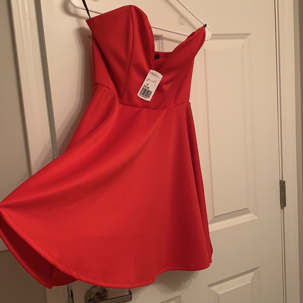 Brand New Red Deep V Dress